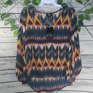 NWT Como Black flowy boho Bohemian blouse top Sm
